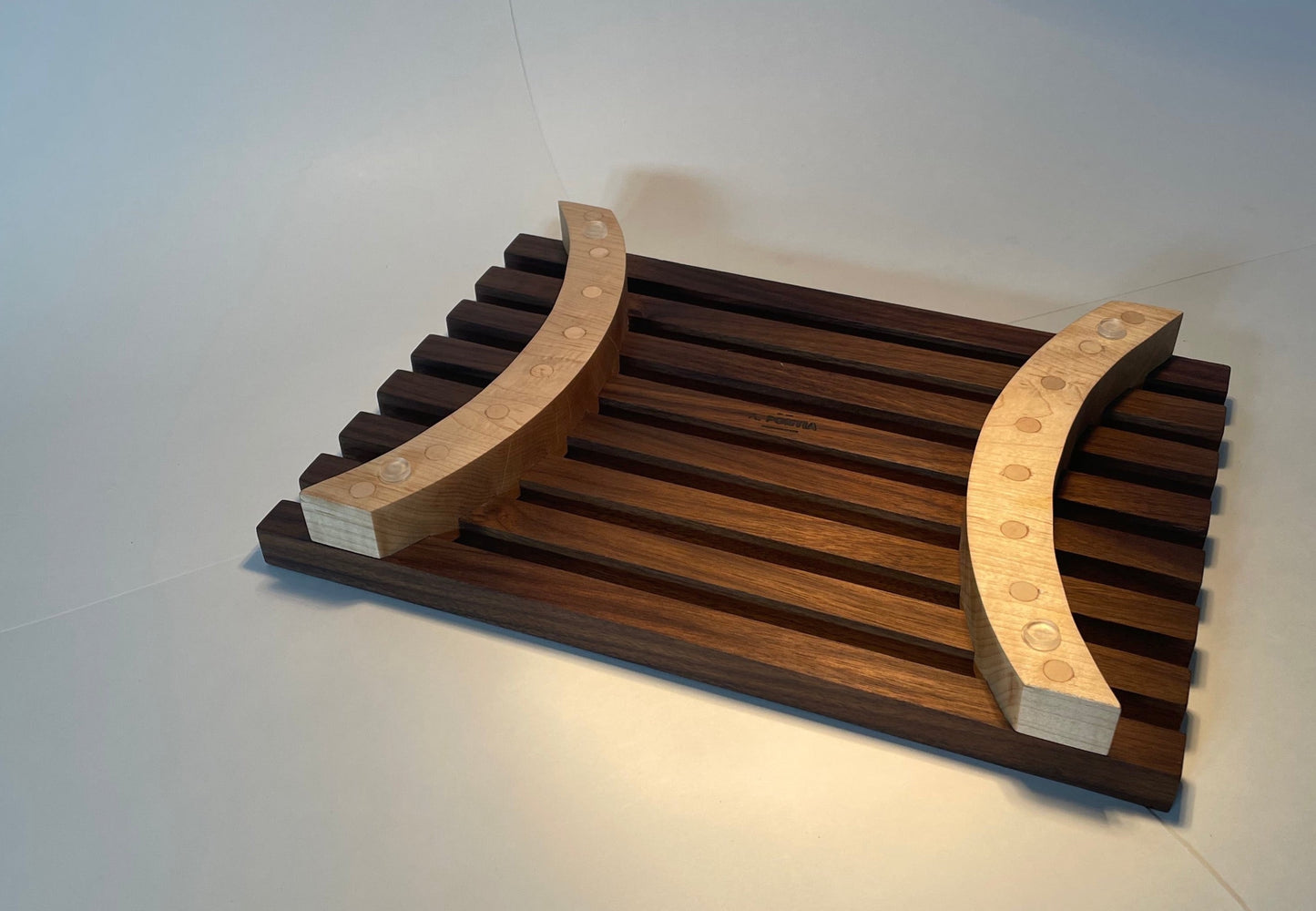 Large Walnut Trivet w/ Curved Base