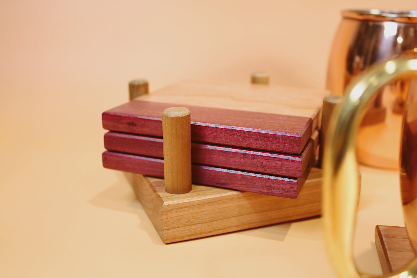 Purple Stripe Coaster (Set of 4)