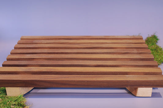 Large Walnut Trivet w/ Curved Base