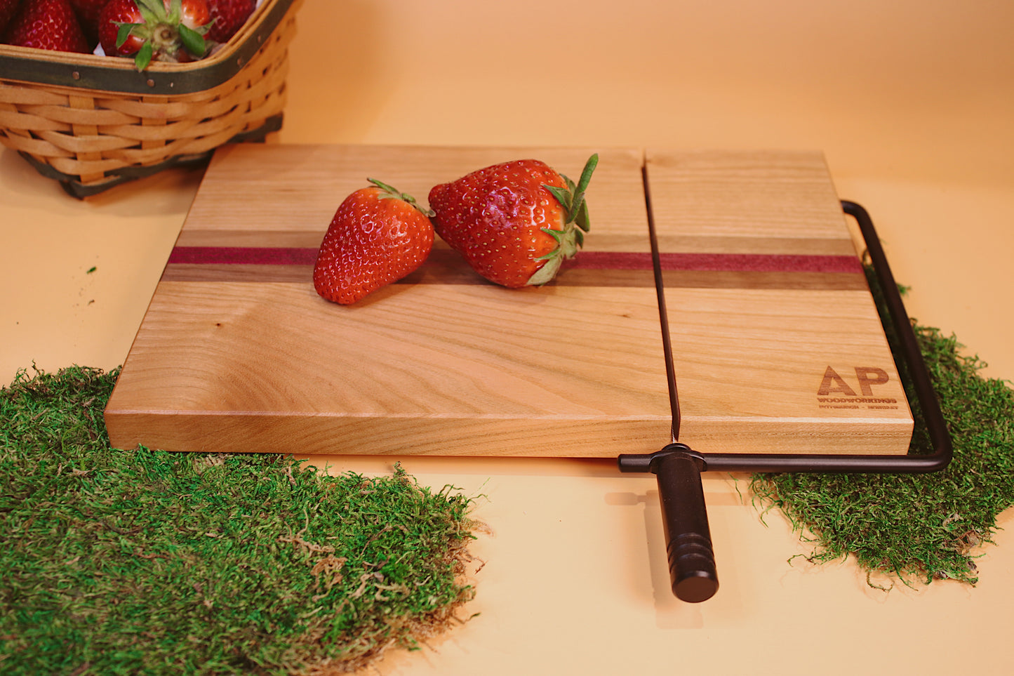 Purple Heart Stripe Cheeseboard Slicer